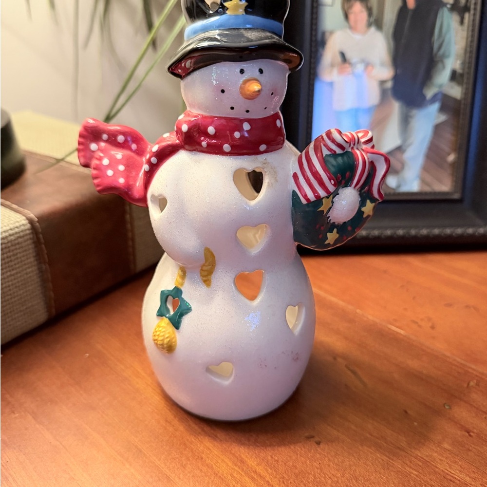 Vintage Hallmark  Snowman tealight holder